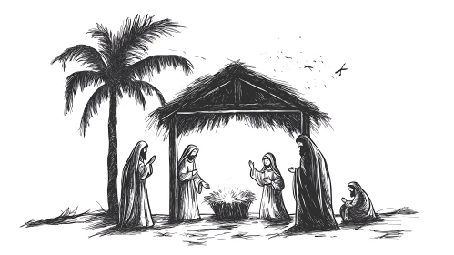 Artistic Sketch of the Nativity