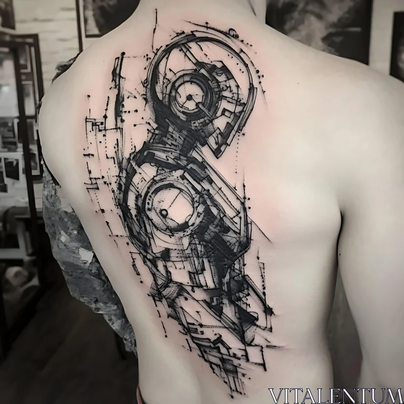 Intricate Black Ink Tattoo Artwork AI Image