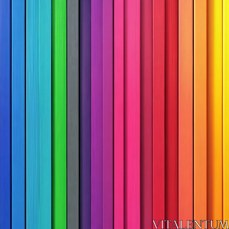 AI ART Spectrum of Wood Planks: A Colorful Gradient