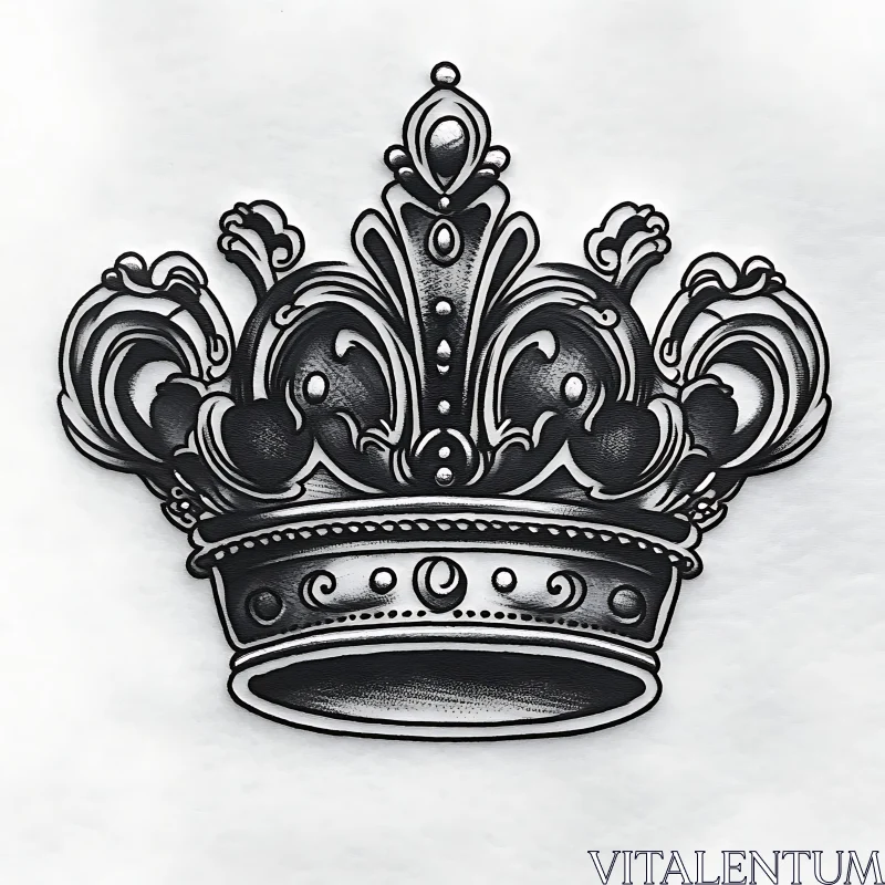 Ornamental Crown Tattoo Art AI Image