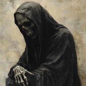 Brooding Death Figure in Somber Art