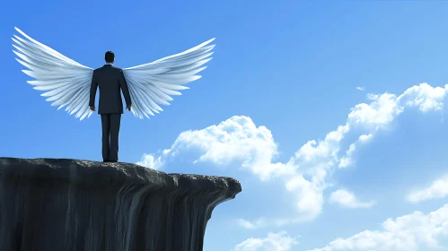 Winged Figure on Precipice