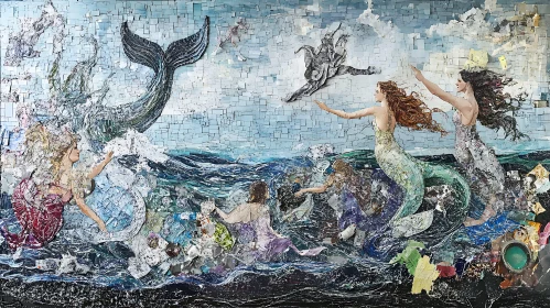 Mermaids Mosaic Art