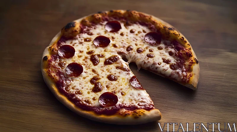 Tasty Pepperoni Pizza with Golden Crust AI Image