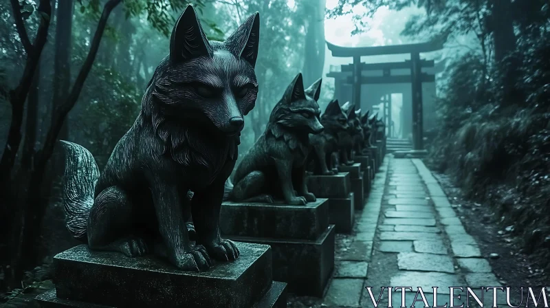 Stone Fox Guardians Path AI Image