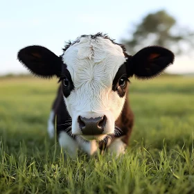 Black and White Calf Portrait