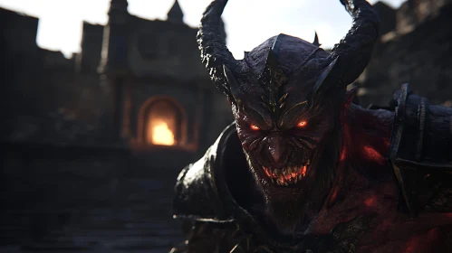 Evil Demon in front of Castle