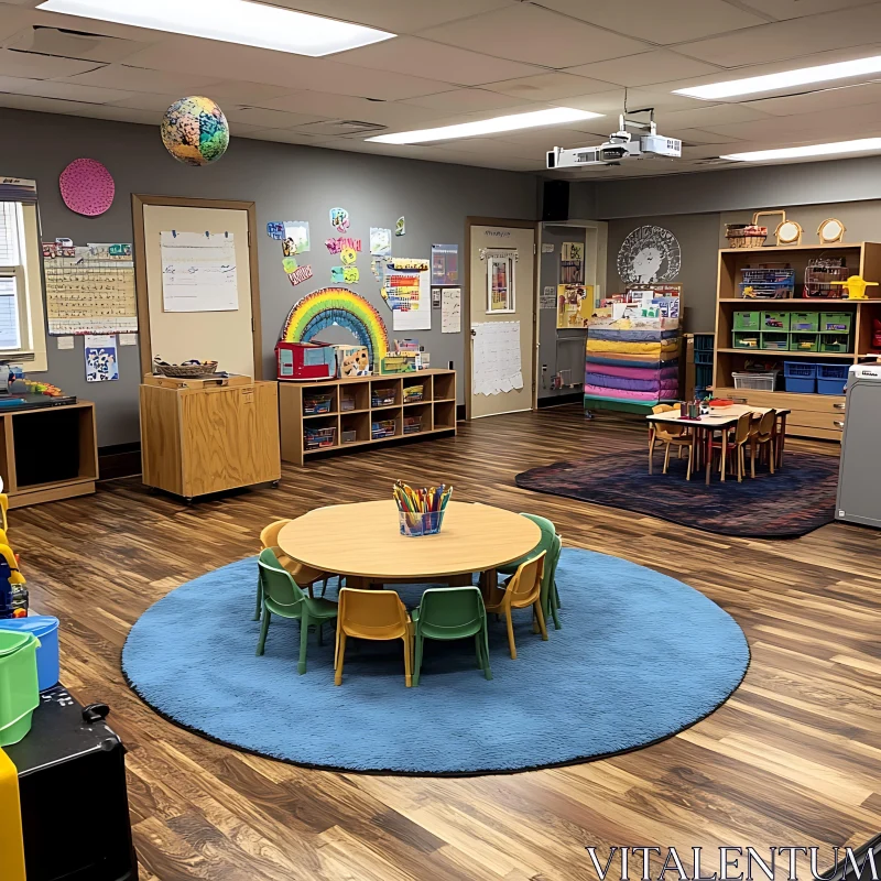 Colorful Kids Classroom Ambiance AI Image