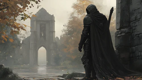 Armored Knight at Ruined Castle
