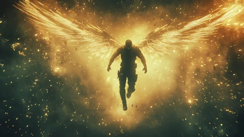 Golden Wings Warrior Art