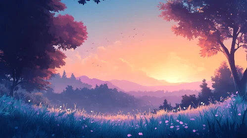 Tranquil Meadow at Twilight