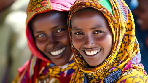 Portraits of Joy: Women in Colorful Scarves