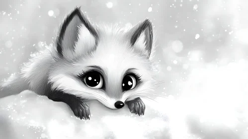 Fox Portrait in Monochrome