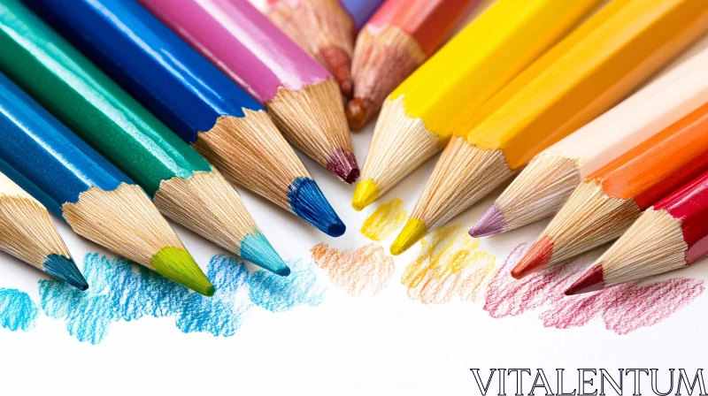 AI ART Vibrant Colored Pencils on White Paper