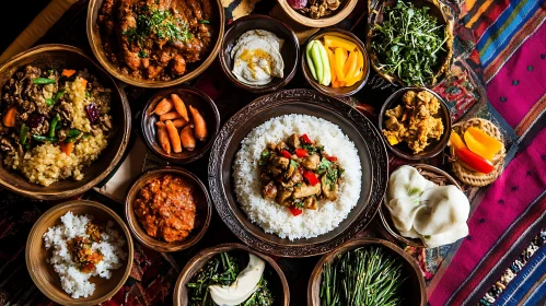 Colorful Traditional Meals on Display