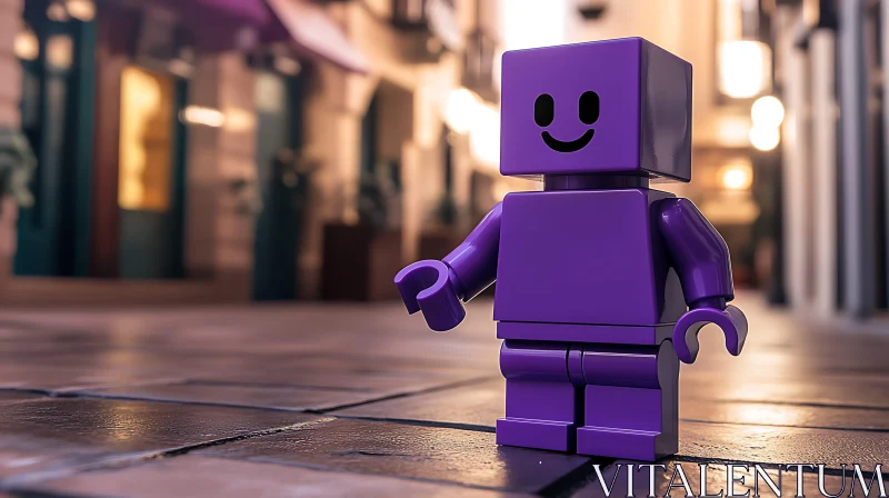 Lego Figure on Street AI Image