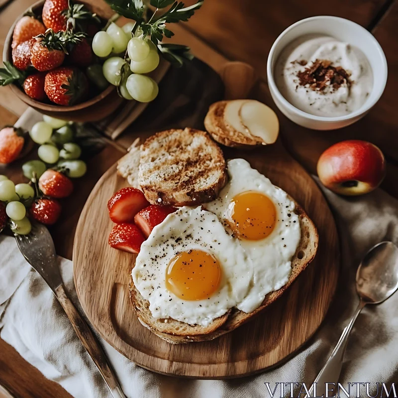 AI ART Rustic Breakfast Setting with Fresh Ingredients