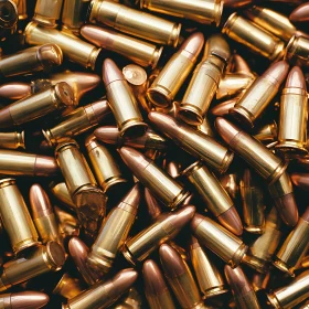 Pile of Polished Ammunition Bullets