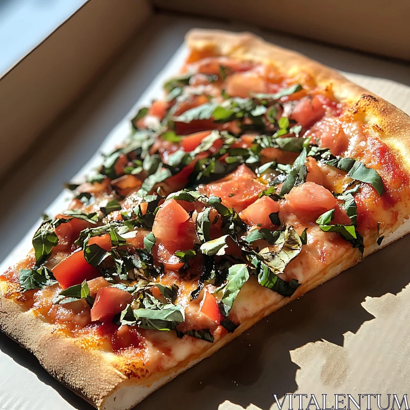 Tasty Margherita Pizza in a Box AI Image