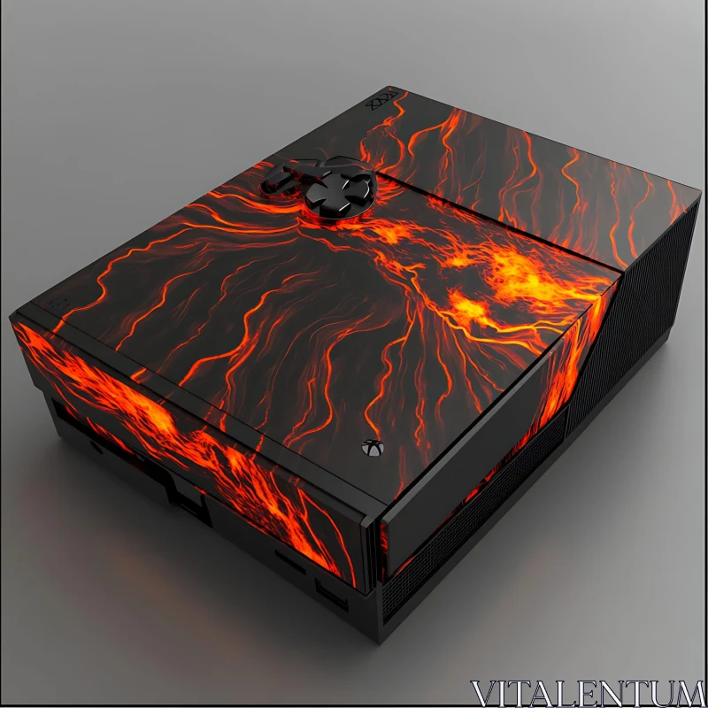 AI ART Lava-Themed Xbox Console