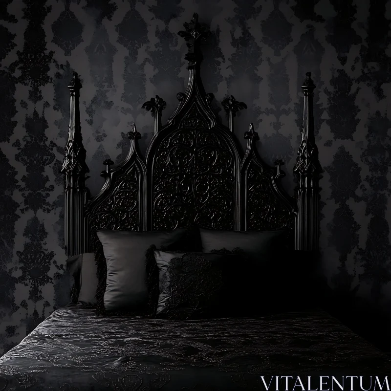 AI ART Dark and Ornate Gothic Bedroom