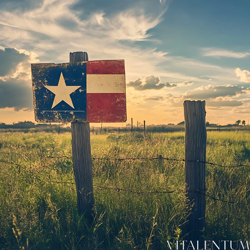 AI ART Texas Flag in Golden Field