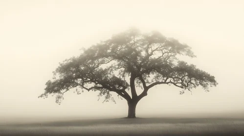 Misty Tree in a Field