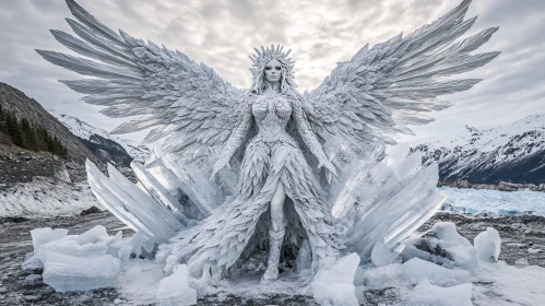 Frozen Angel with Wings