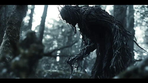 Eerie Forest Monster in Shadows