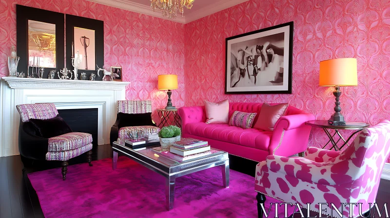 AI ART Stylish Pink Interior Decor