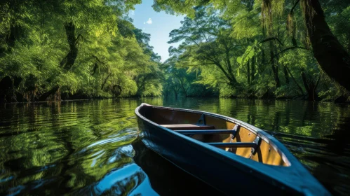 Tranquil Canoe Journey through Enchanting Forest | Nature Art