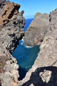 Natural Arch and Ocean on Madeira's Cliffs