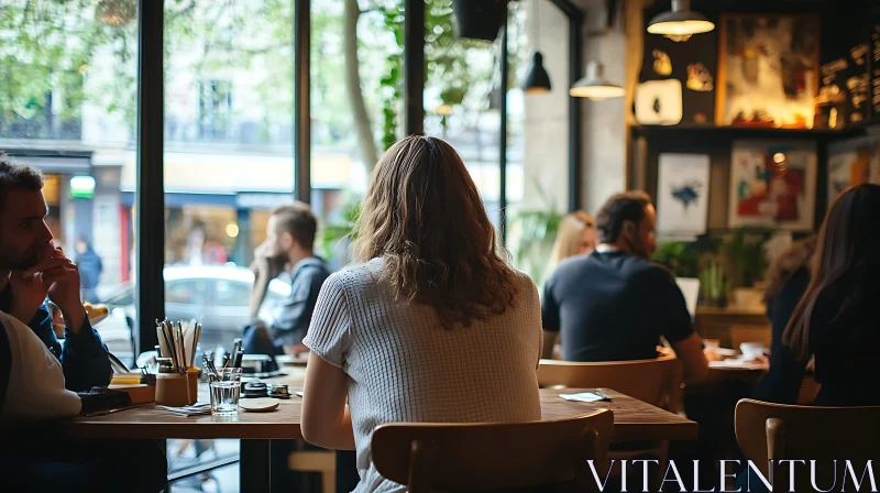 AI ART Indoor Cafe Ambience with Patrons