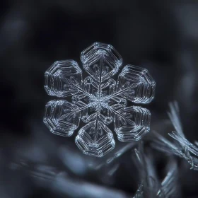 Detailed Close-Up of a Snowflake