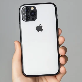 Hand Holding White Smartphone