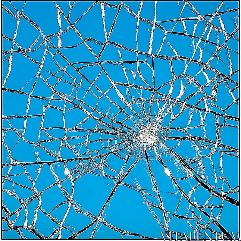 AI ART Shattered Glass Patterns against Sky