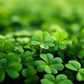 Green Clover Field Close-Up