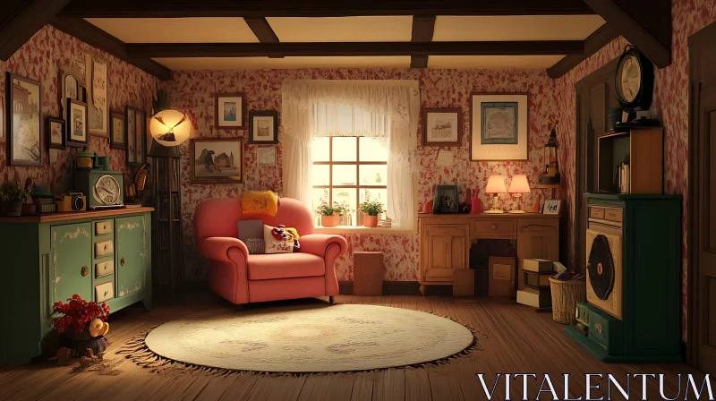 AI ART Charming Vintage Interior Design