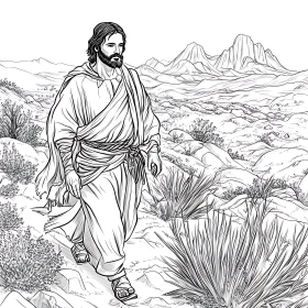 Monochrome Desert Walker Artwork