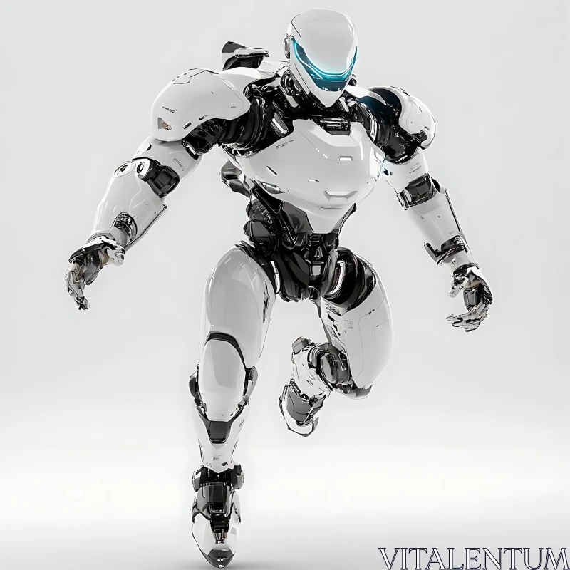 Futuristic White Humanoid Robot AI Image