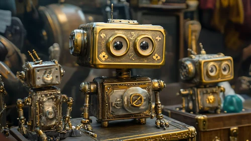 Vintage Brass Robot Collection