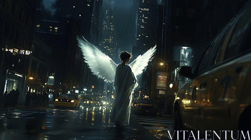 AI ART Urban Angel with Wings