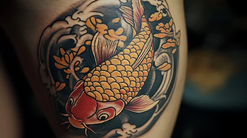 Colorful Japanese Koi Fish Tattoo