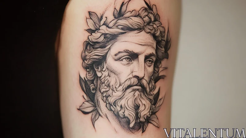 Greek Figure Tattoo Design AI Image