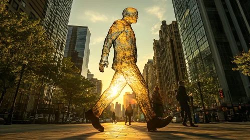 Urban Sculpture at Sunset