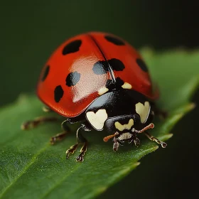 Detailed Macro Shot of a Ladybug