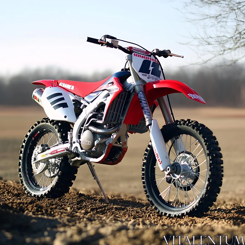 Off-Road Motorcycle on Dirt Track AI Image