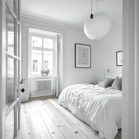 Minimalist White Bedroom with Sunlight