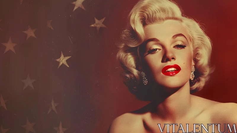 Classic Image of Marilyn Monroe with Stars AI Image