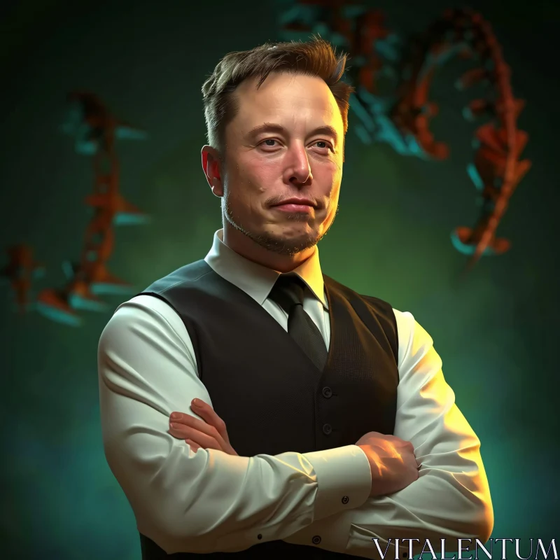 AI ART Elon Musk Elegant Business Portrait